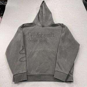 Taylor Swift Hoodie Womens Medium Large Reputation Era Charcoal Gray Sweatshirt